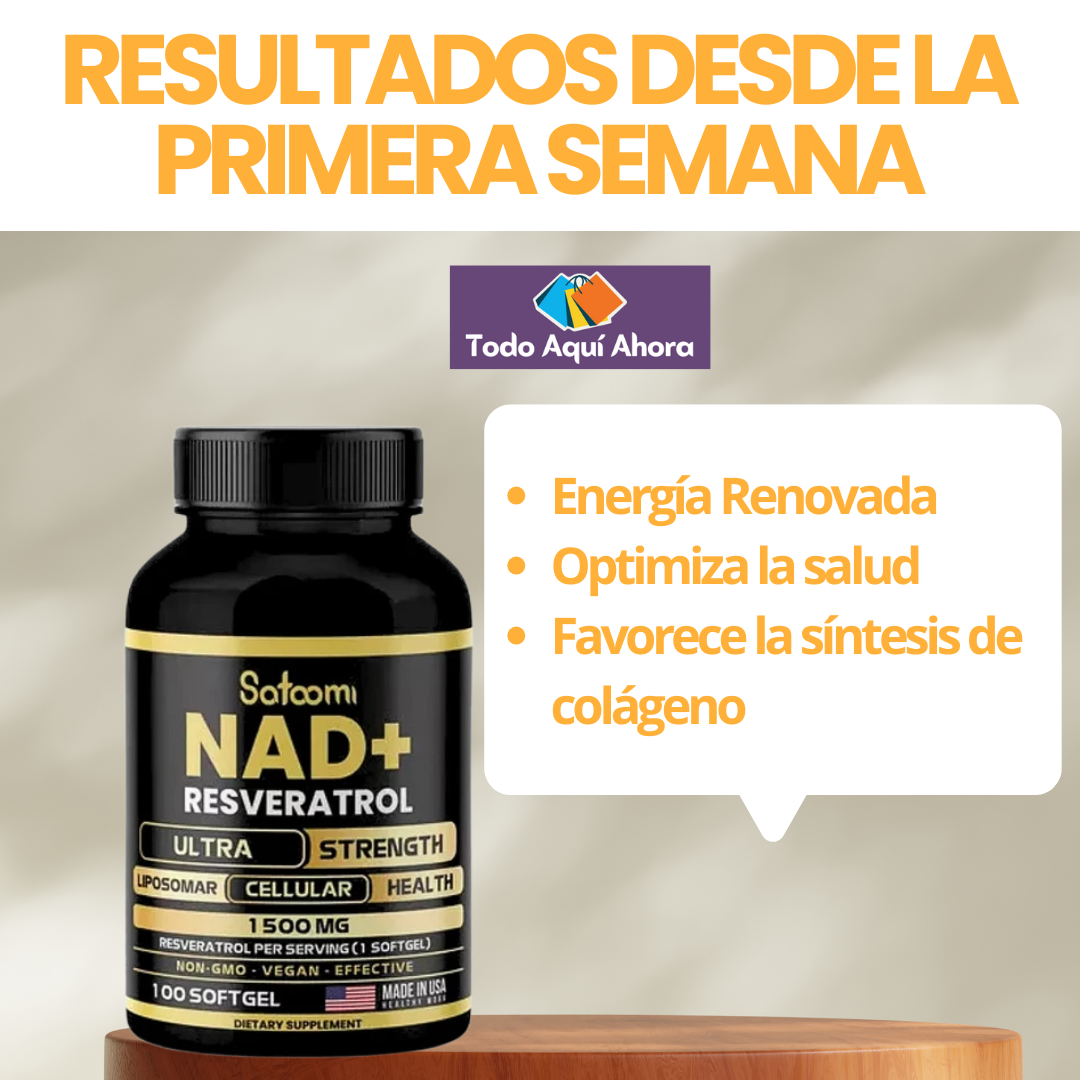 Suplemento NAD+ Resveratrol - Salud Celular y Longevidad con Ultra Potencia (1500mg)